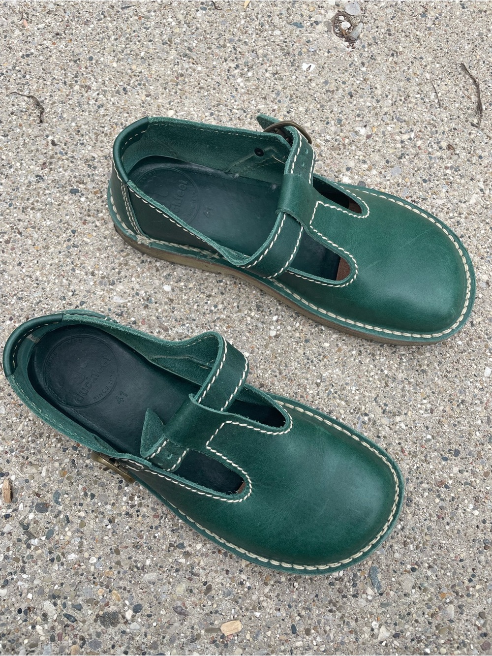 Duckfeet Lolland Mary Jane Leather Green Shoes Wide EU size 41 US 9.5 or 10 - Picture 5 of 14